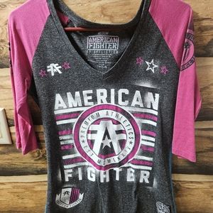 American fighter 3/4 sleeve shirt.